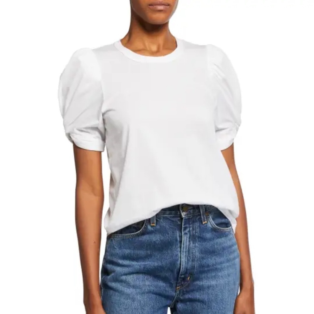 A.L.C. Kati Twisted Sleeve Top Puffed Sleeve In White Size Xs